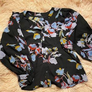 Who What Wear floral print blouse